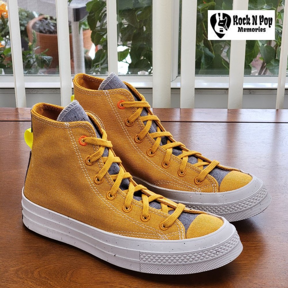 Converse Women's Chuck 70 Hi Canvas Renew 168615C Saffron Yellow Multi Sizes